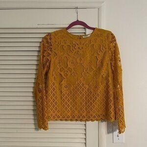 English factory mustard lace top